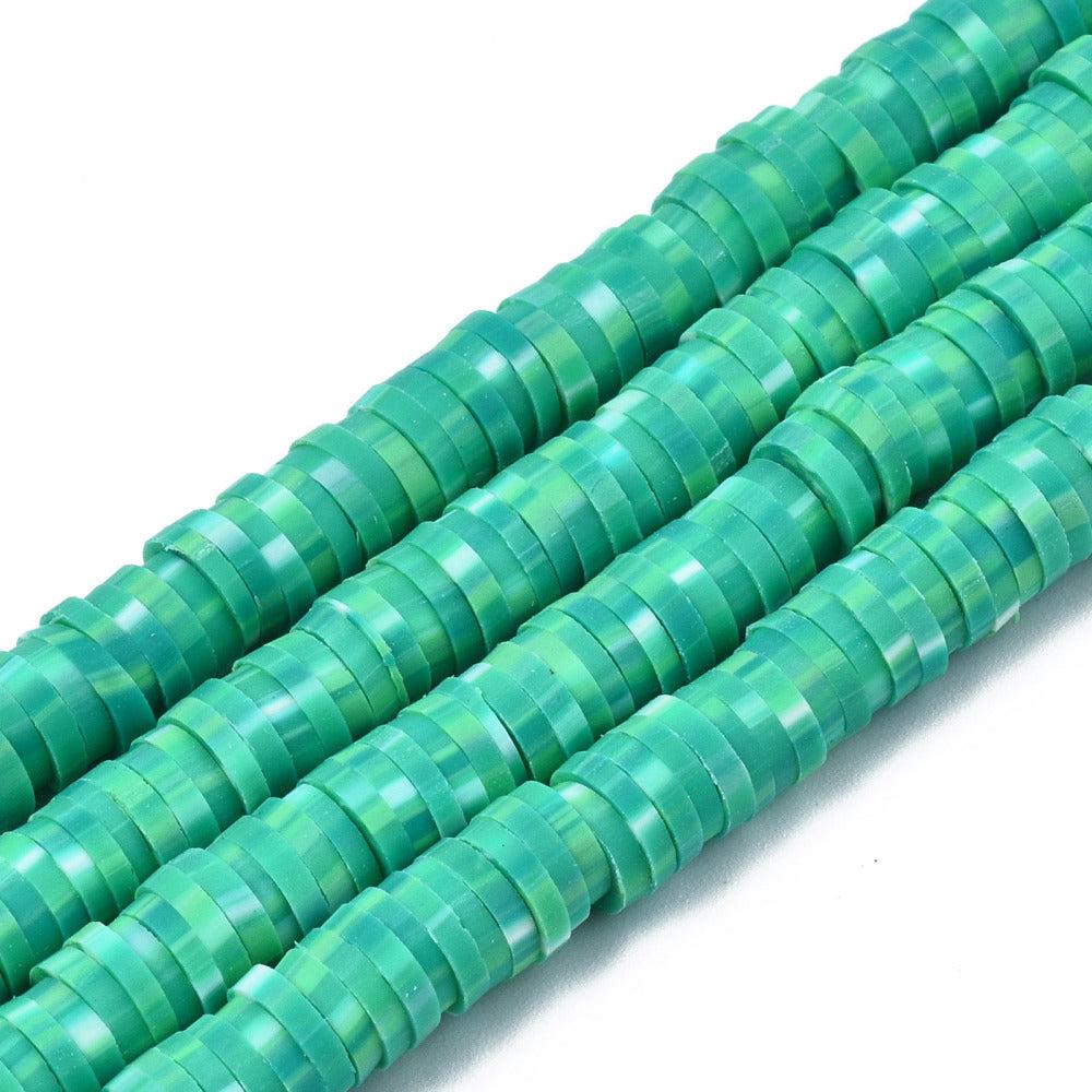 Disc kralen polymeer 6x1mm aquamarine ±320 stuks-Kralen-Kraaltjes van Renate