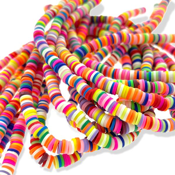Hele streng Disc kralen 6x1mm bright multicolor - ±40cm-Kraaltjes van Renate