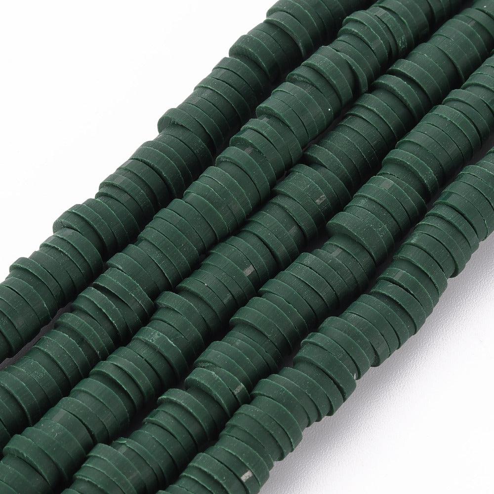 Disc kralen polymeer 6x1mm dark green ±320 stuks-Kralen-Kraaltjes van Renate