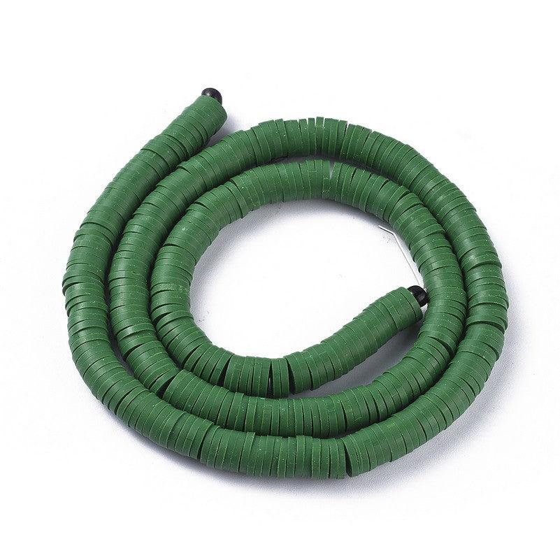 Disc kralen polymeer 6x1mm dark sea green ±320 stuks-Kralen-Kraaltjes van Renate