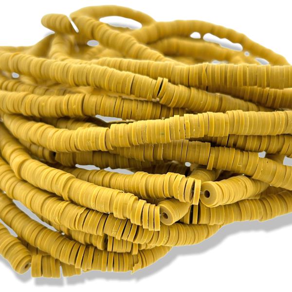 Hele streng Disc kralen 6x1mm khaki - ±40cm-Kraaltjes van Renate