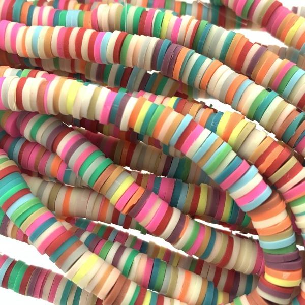 Hele streng disc kralen 6x1mm mix Light Multicolor - ±40cm-Kraaltjes van Renate