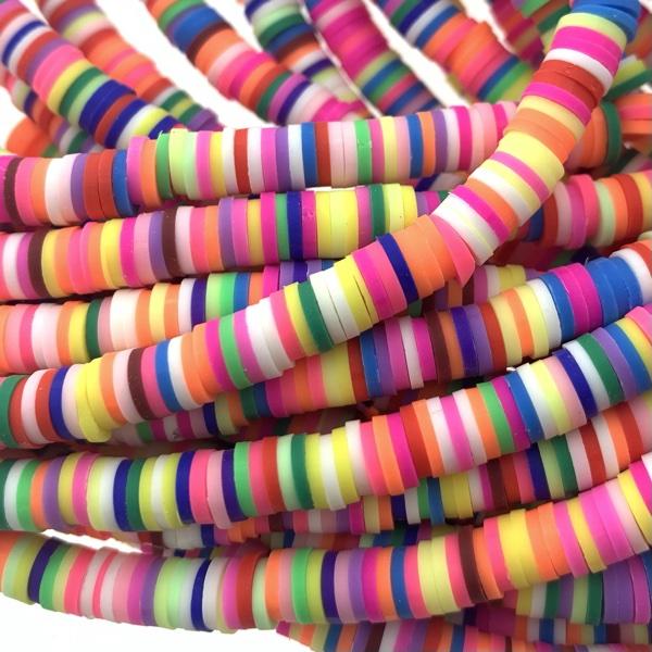 Hele streng disc kralen 6x1mm mix Multicolor - ±40cm-Kraaltjes van Renate