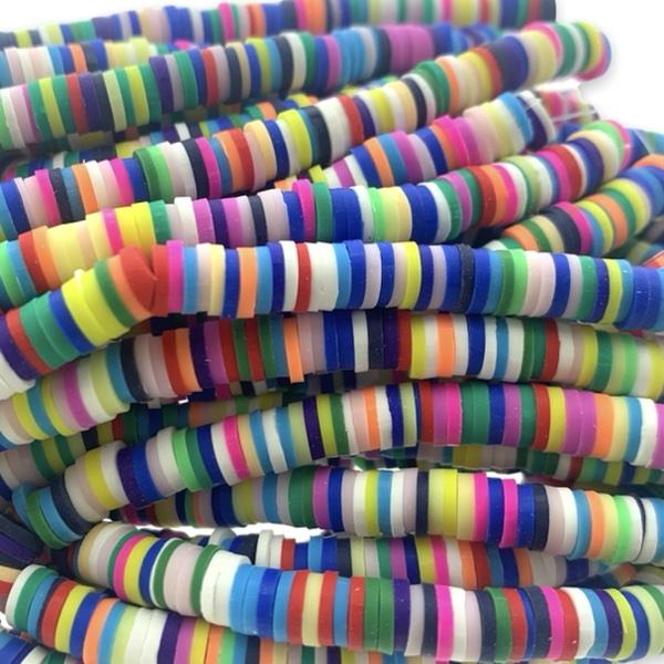 Hele streng disc kralen 6x1mm mix Multicolor - ±40cm-Kralen-Kraaltjes van Renate