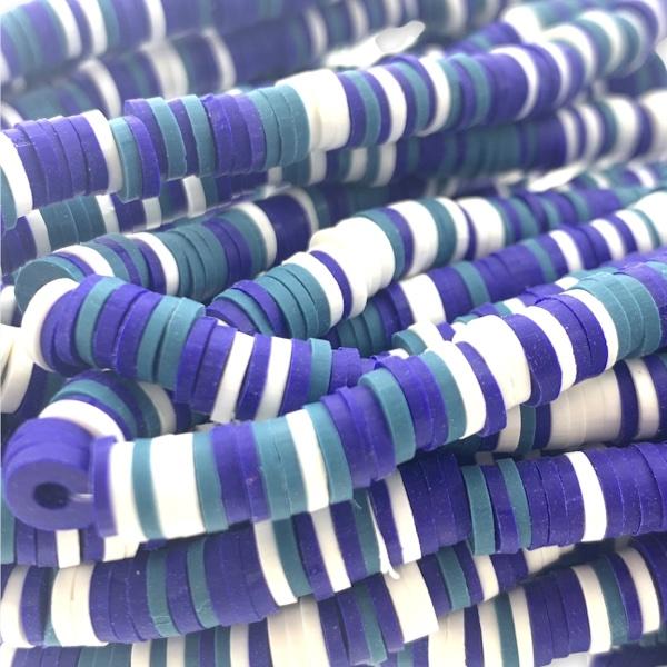 Hele streng disc kralen 6x1mm mix Multicolor blauw - ±40cm-Kralen-Kraaltjes van Renate