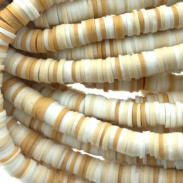 Hele streng disc kralen 6x1mm mix Orange-wit - ±40cm-Kraaltjes van Renate