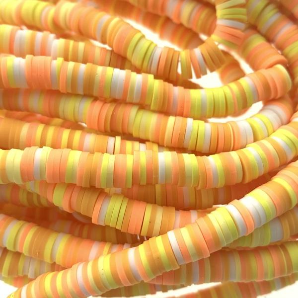 Hele streng disc kralen 6x1mm mix Oranje-geel - ±40cm-Kraaltjes van Renate