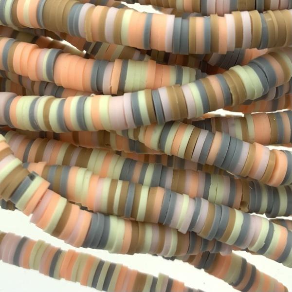 Hele streng disc kralen 6x1mm mix Pastel Orange-grey - ±40cm-Kraaltjes van Renate