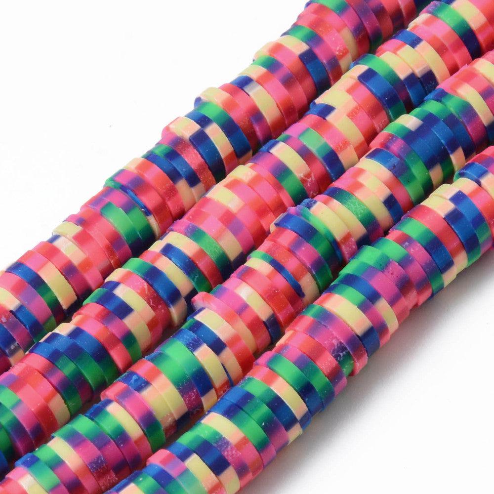 Disc kralen polymeer 6x1mm multicolor ±320 stuks-Kralen-Kraaltjes van Renate