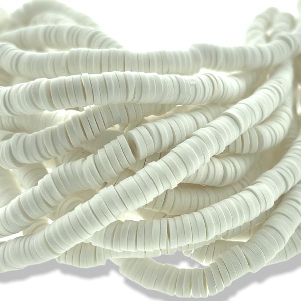 Hele streng Disc kralen 6x1mm off white - ±40cm-Kraaltjes van Renate