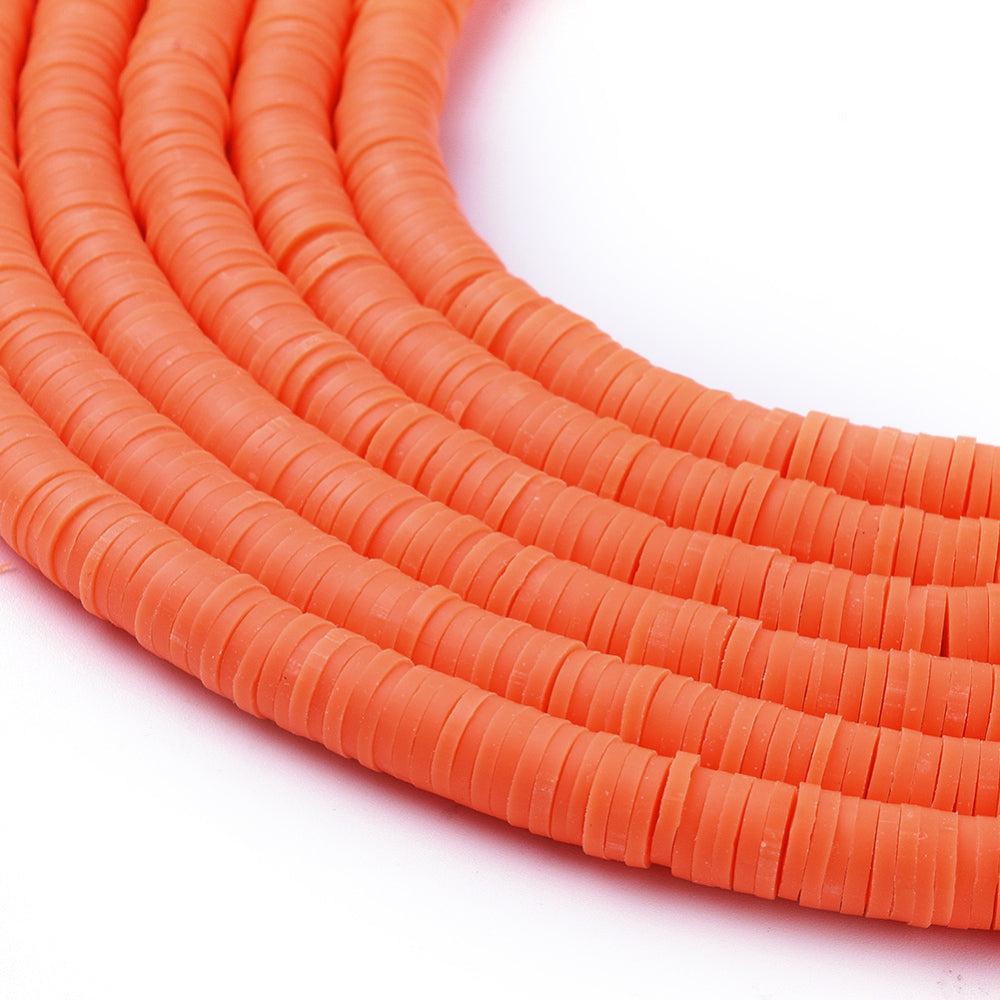 Disc kralen polymeer 6x1mm oranje - ±400 stuks-Kralen-Kraaltjes van Renate