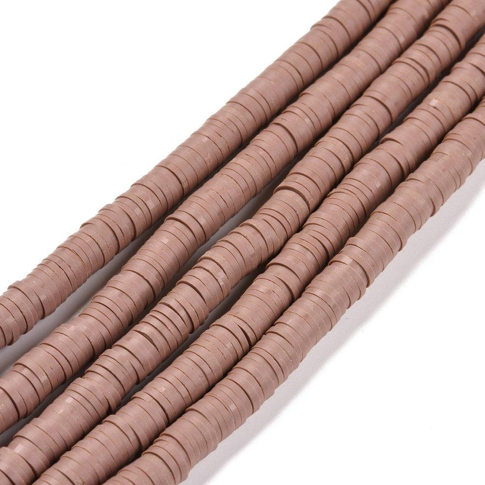 Disc kralen polymeer 6x1mm rosy brown ±320 stuks-Kralen-Kraaltjes van Renate