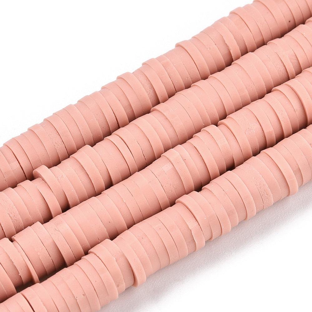 Disc kralen polymeer 6x1mm rosy brown ±320 stuks-Kralen-Kraaltjes van Renate