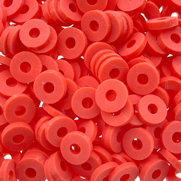 Disc kralen polymeer 6x1mm roze ±100st-Kralen-Kraaltjes van Renate