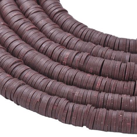 Disc kralen polymeer 6x1mm saddle brown ±320 stuks-Kralen-Kraaltjes van Renate
