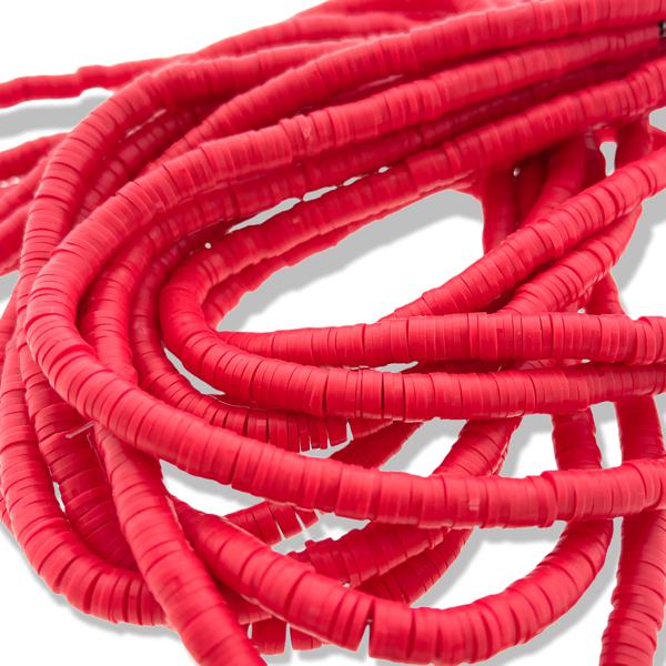 Hele streng Disc kralen 6x1mm soft red - ±40cm-Kraaltjes van Renate