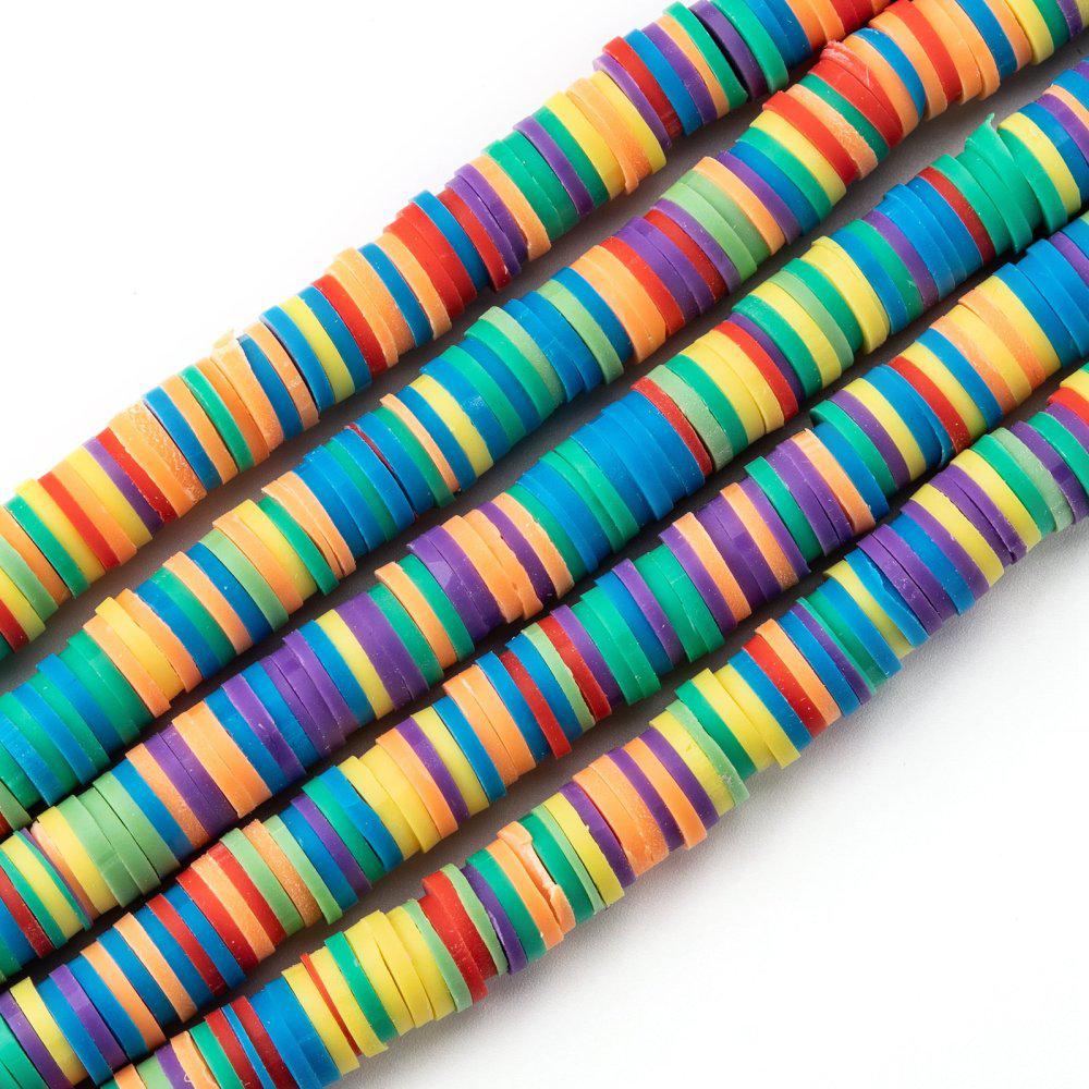 Disc kralen polymeer 8x1mm Multicolor mix ±350 stuks-Kralen-Kraaltjes van Renate