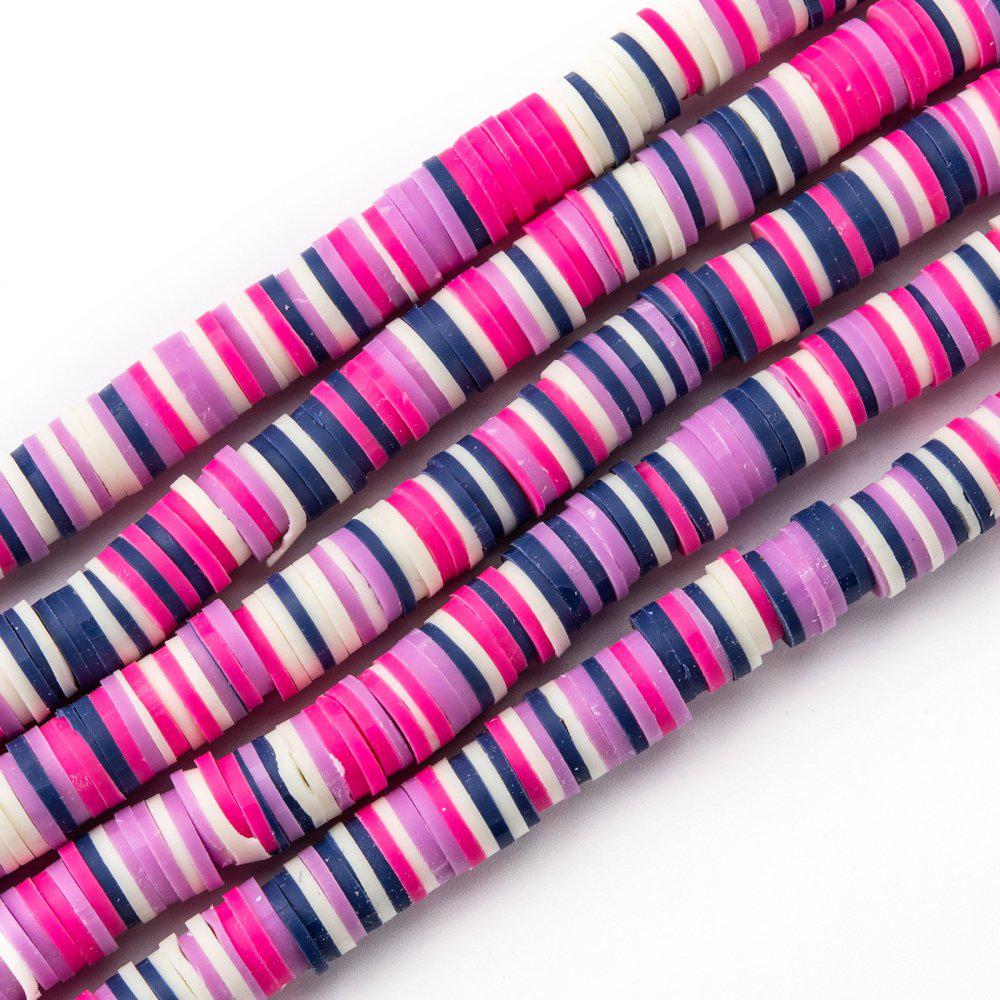 Disc kralen polymeer 8x1mm Multicolor paars ±350 stuks-Kralen-Kraaltjes van Renate