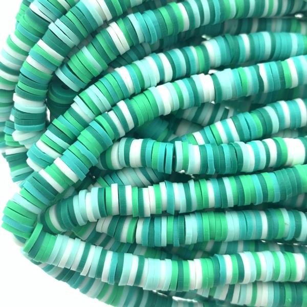 Hele streng disc kralen 6x1mm mix Turquoise - ±40cm-Kraaltjes van Renate