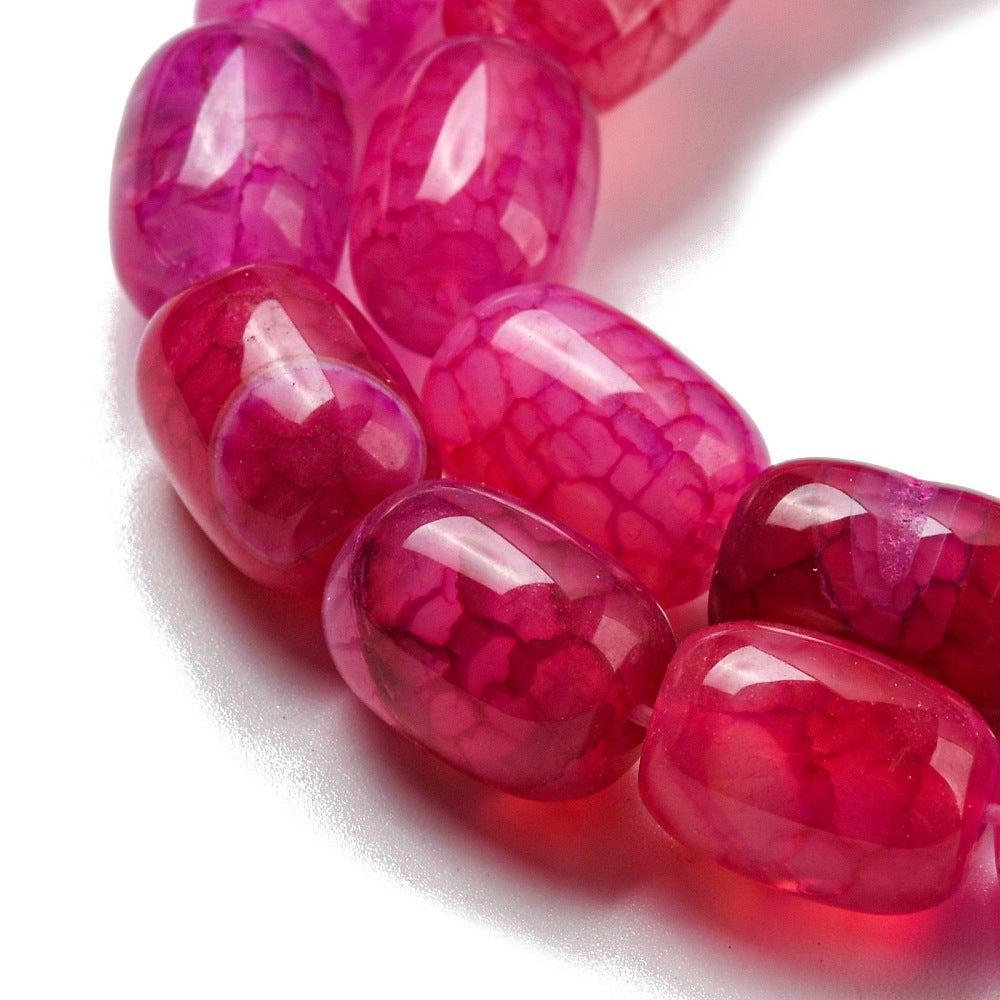 Dragon vein Agaat kraal ovaal Diep Roze 14mm - per stuk-Kralen-Kraaltjes van Renate