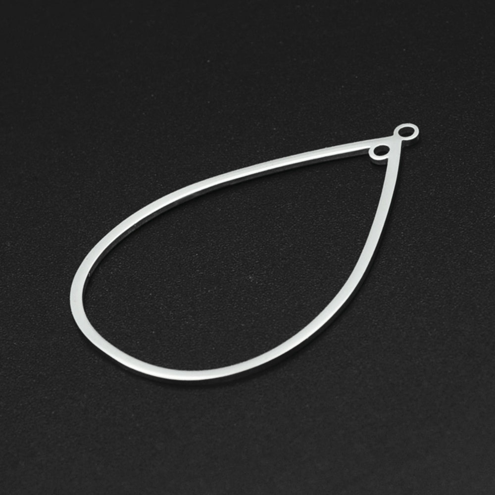 Druppel RVS zilver oorbel 20mm - per stuk-Onderdelen-Kraaltjes van Renate