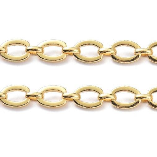 Dubbel Schakelketting Goud 12x8.5x2mm - per 10cm-Ketting-Kraaltjes van Renate