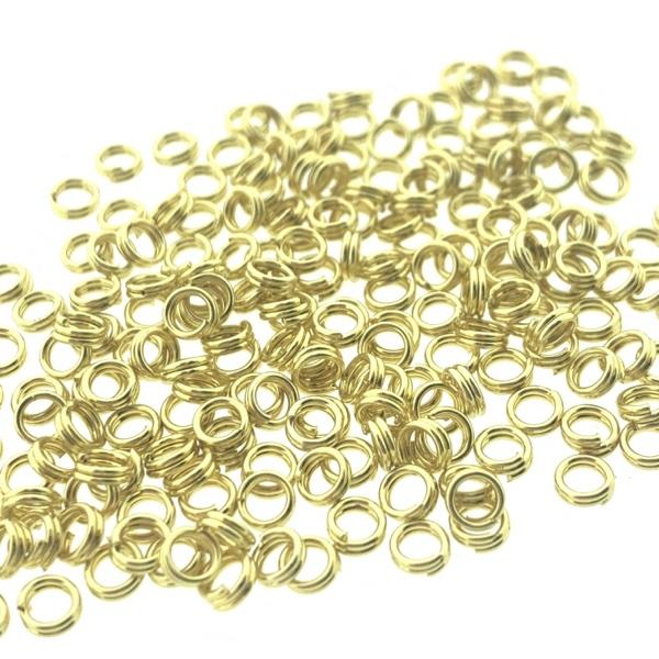 Dubbele ringetjes Goud 4x1.4mm ±200 stuks-Kraaltjes van Renate