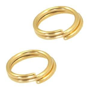 Dubbele ringetjes Goud 6mm ±200 stuks-Kraaltjes van Renate