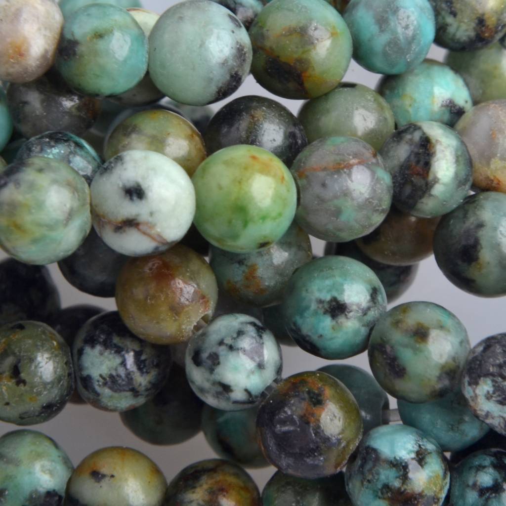 Edelsteen Afrikaans turquoise rond 10mm-Kraaltjes van Renate