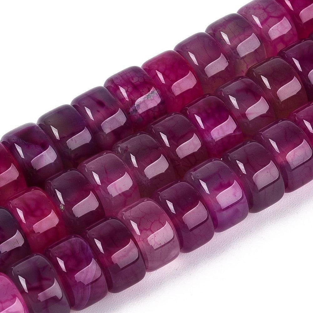 Edelsteen Agaat Disc Heishi Magenta 10mm - per stuk-Kralen-Kraaltjes van Renate