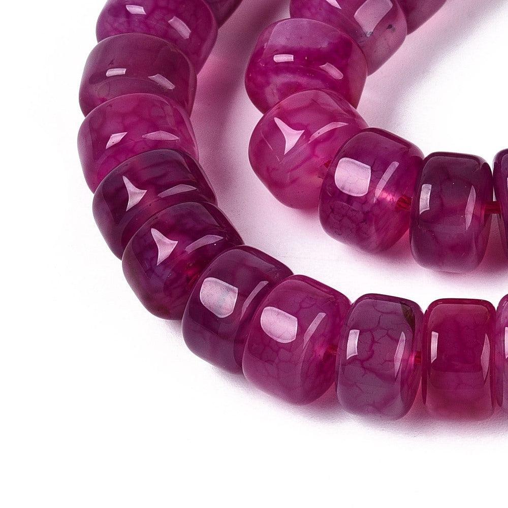Edelsteen Agaat Disc Heishi Magenta 10mm - per stuk-Kralen-Kraaltjes van Renate