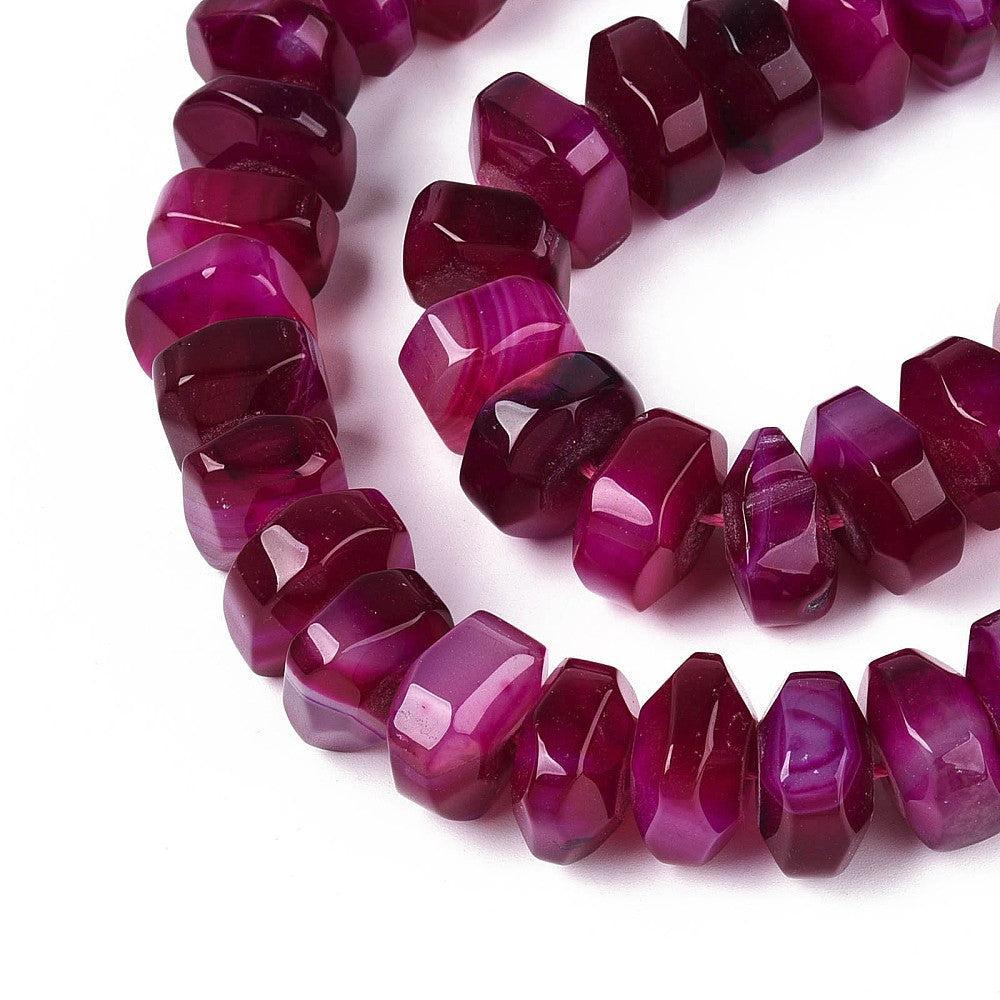 Edelsteen Agaat Rondel facet Camellia Roze 18x10mm - per stuk-Kralen-Kraaltjes van Renate