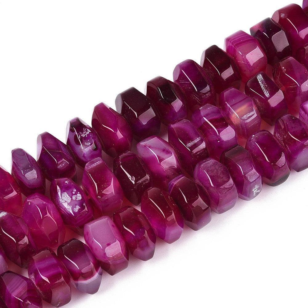 Edelsteen Agaat Rondel facet Camellia Roze 18x10mm - per stuk-Kralen-Kraaltjes van Renate