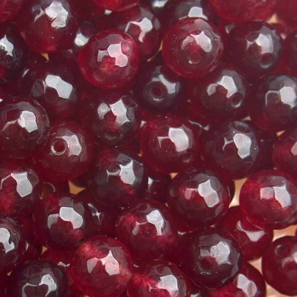 Edelsteen Agaat cerise facet rond 8mm-Kraaltjes van Renate