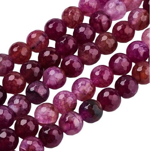 Edelsteen Agaat facet camellia rond 10mm-Kralen-Kraaltjes van Renate