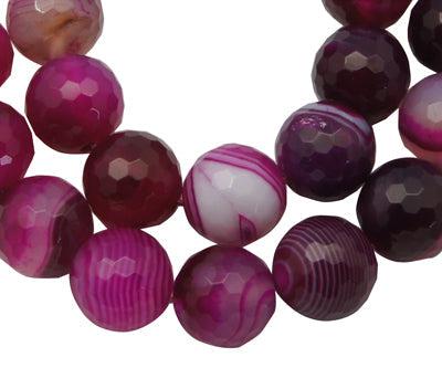 Edelsteen Agaat facet fuchsia rond 10mm-Kralen-Kraaltjes van Renate