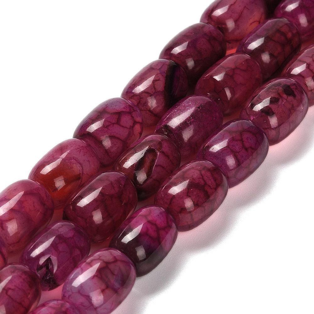 Edelsteen Agaat kraal ovaal Violet Red 10x11mm - per stuk-Kralen-Kraaltjes van Renate