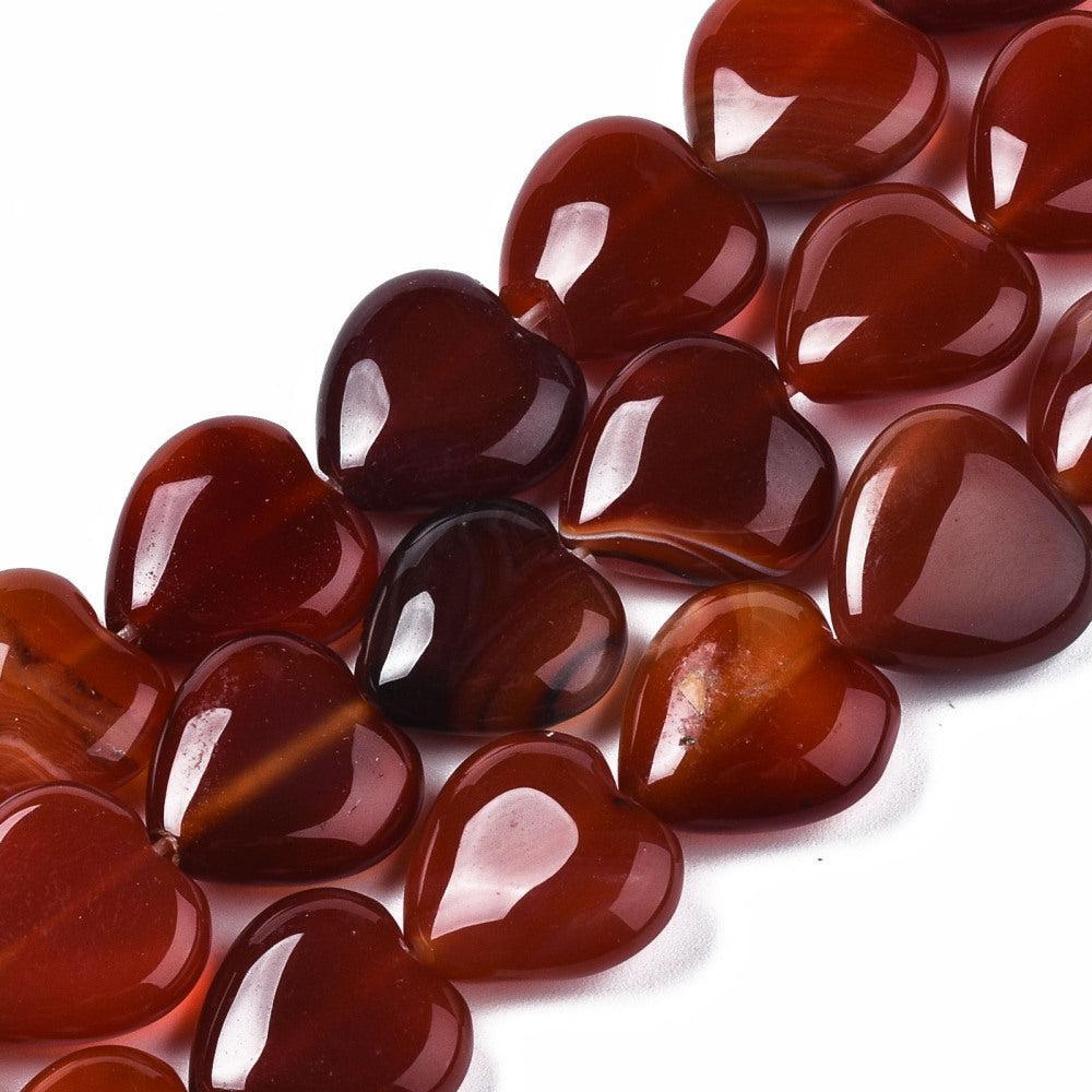 Edelsteen Red Agate Hartje 15mm- Per Stuk-Kralen-Kraaltjes van Renate