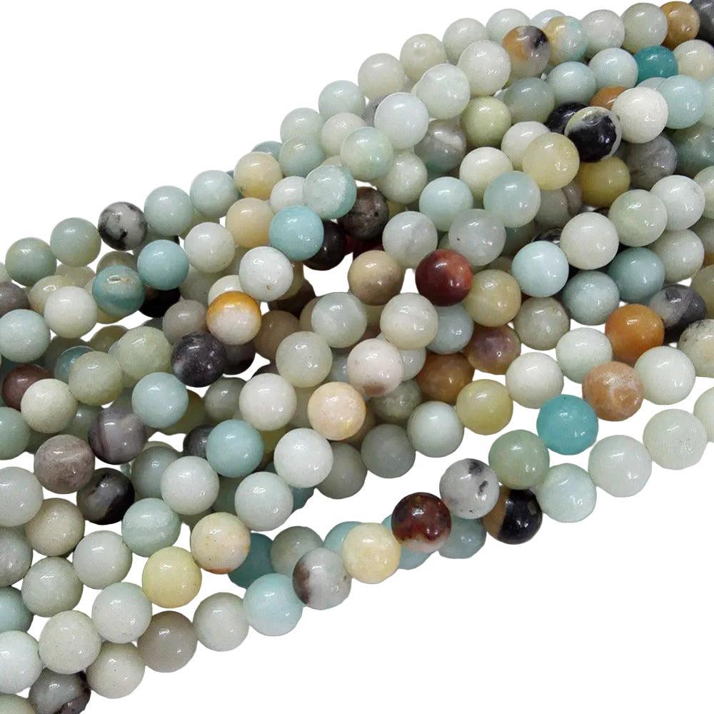 Edelsteen Amazoniet rond 4mm - 10 stuks-Kraaltjes van Renate