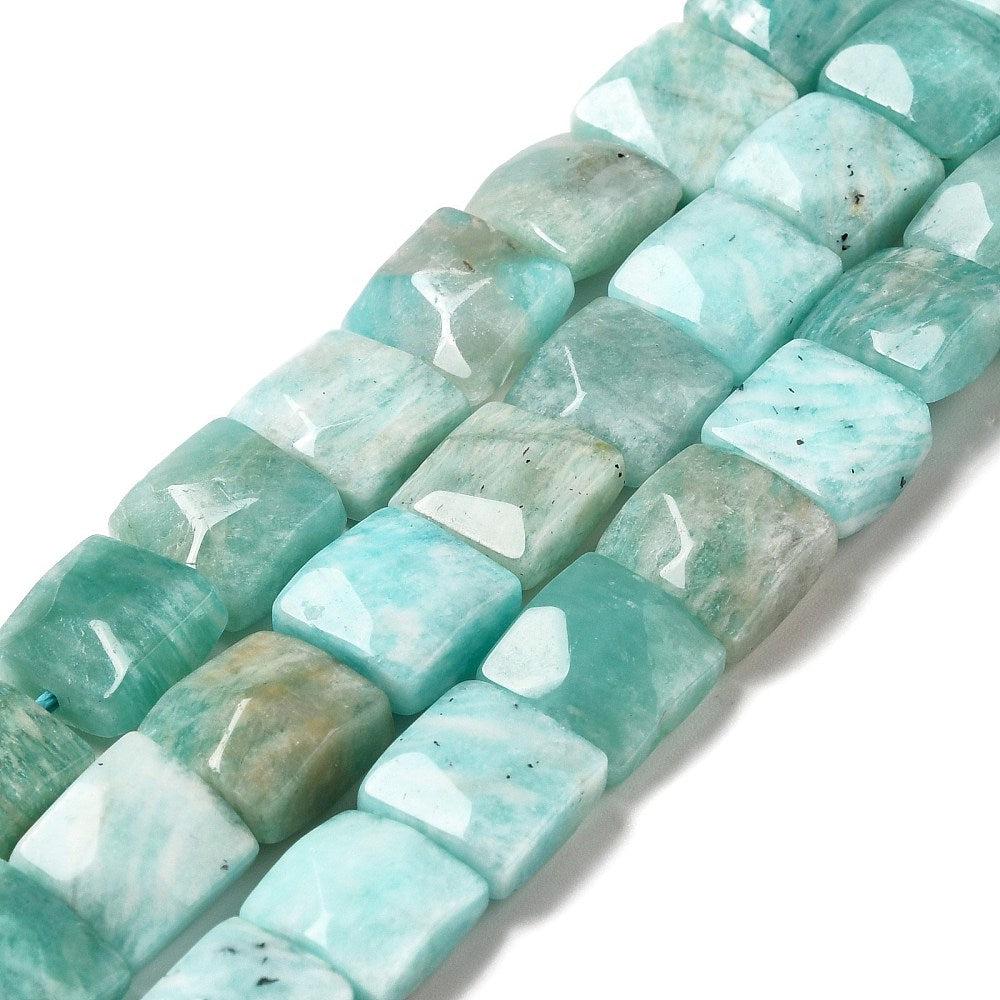 Edelsteen Amazoniet square 10mm - per stuk-bedels-Kraaltjes van Renate