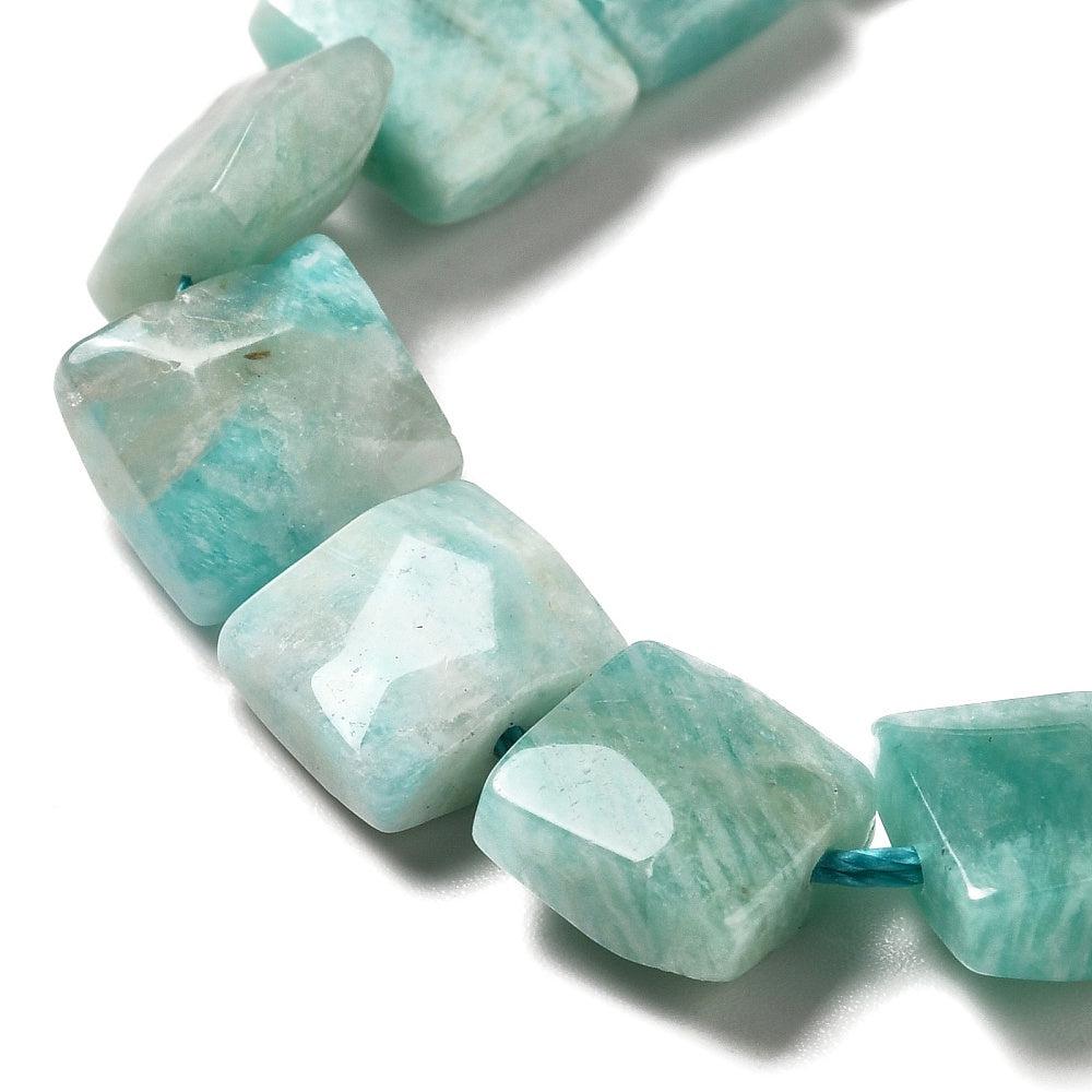 Edelsteen Amazoniet square 10mm - per stuk-bedels-Kraaltjes van Renate