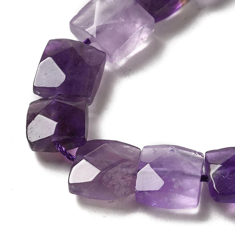 Edelsteen Amethist square 10mm - per stuk-bedels-Kraaltjes van Renate