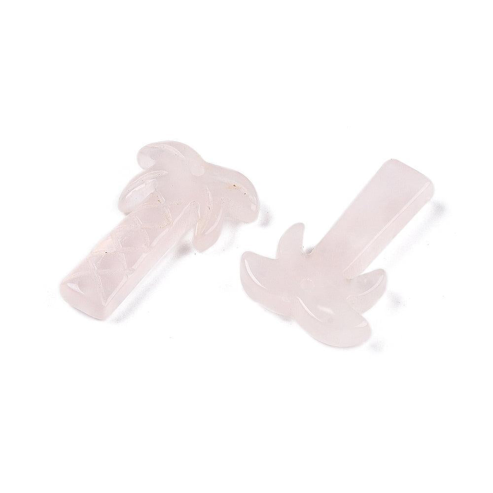 Edelsteen Bedel Rozenkwarts Kokospalm 28mm - per stuk-Kralen-Kraaltjes van Renate