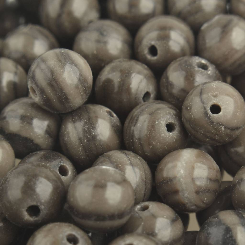 Edelsteen Black Wood Lace Stone 8mm-Kraaltjes van Renate