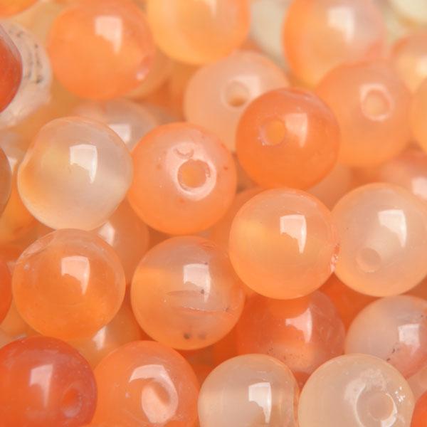 Edelsteen Carnelian rond 6mm - 10 stuks-Kraaltjes van Renate