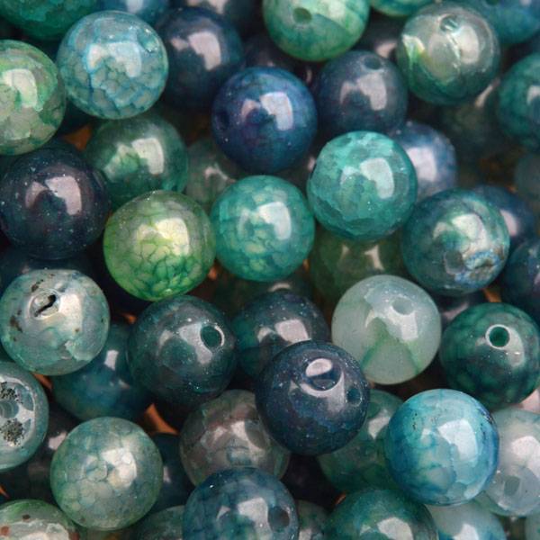 Edelsteen Crackle agaat groen rond 8mm-Kraaltjes van Renate
