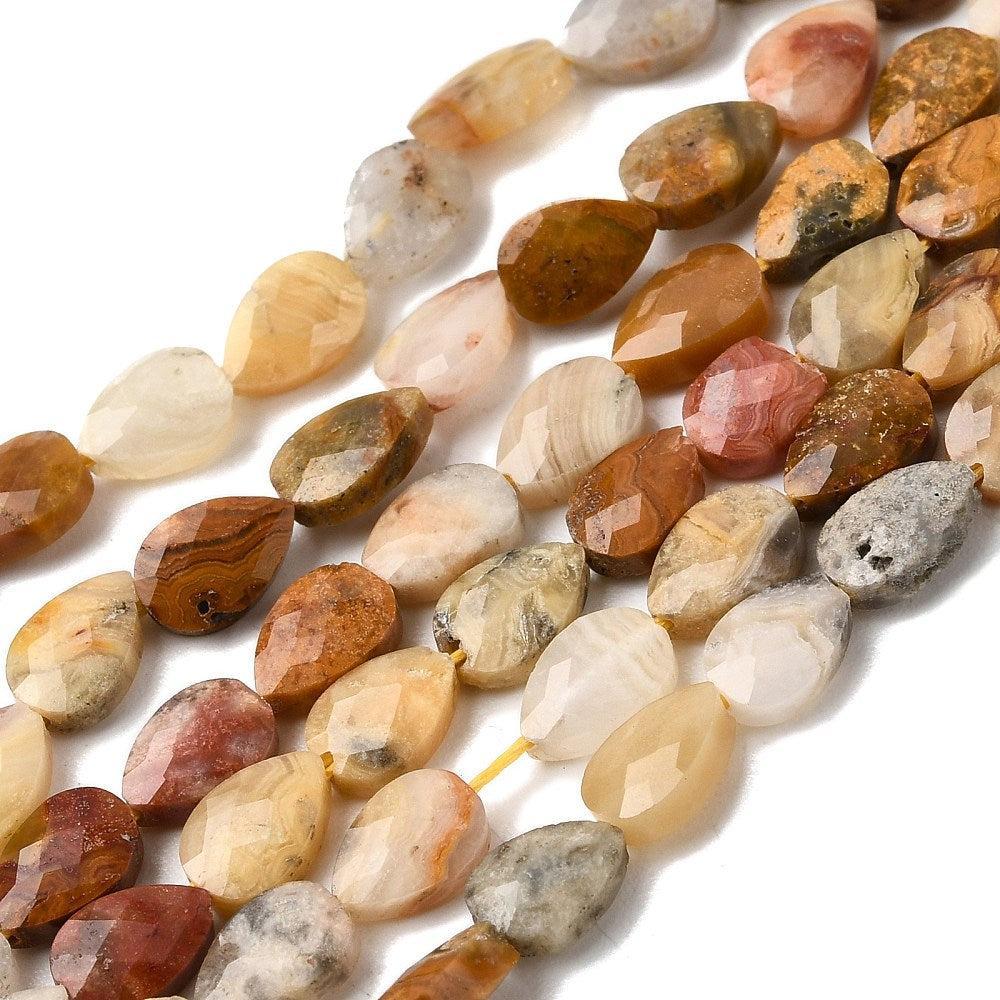Edelsteen Crazy Agaat Druppel Multicolor 6mm - per stuk kopie-Kralen-Kraaltjes van Renate