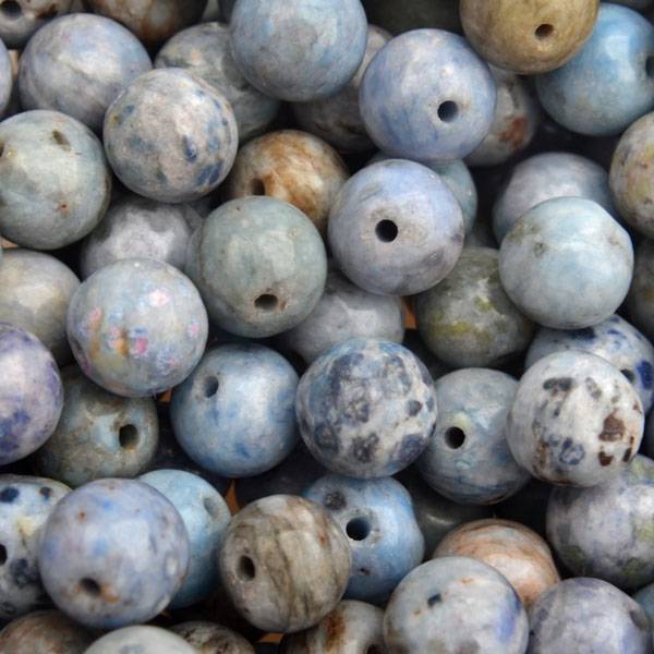 Edelsteen Crazy Agaat licht blauw rond 8mm-Kraaltjes van Renate