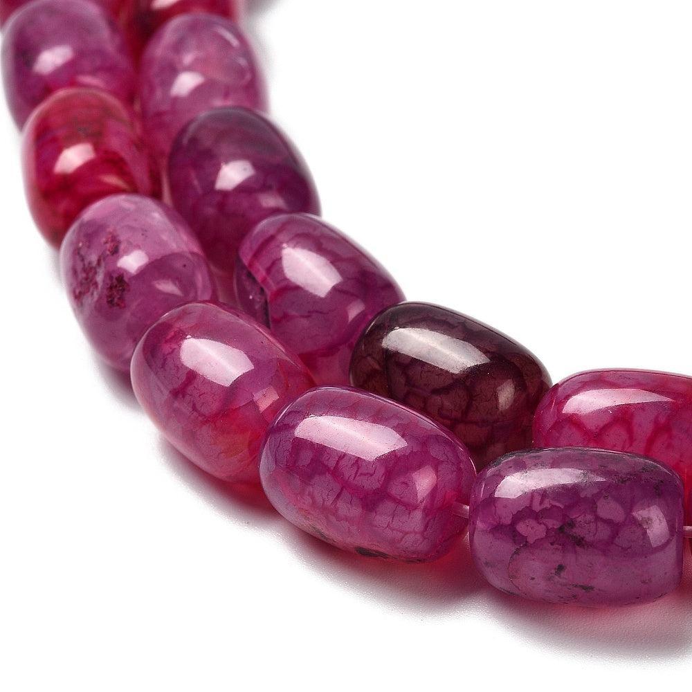 Edelsteen Dragon Veins Agaat ovaal Cerise 14mm - per stuk-Kralen-Kraaltjes van Renate