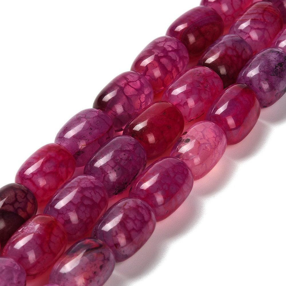 Edelsteen Dragon Veins Agaat ovaal Cerise 14mm - per stuk-Kralen-Kraaltjes van Renate